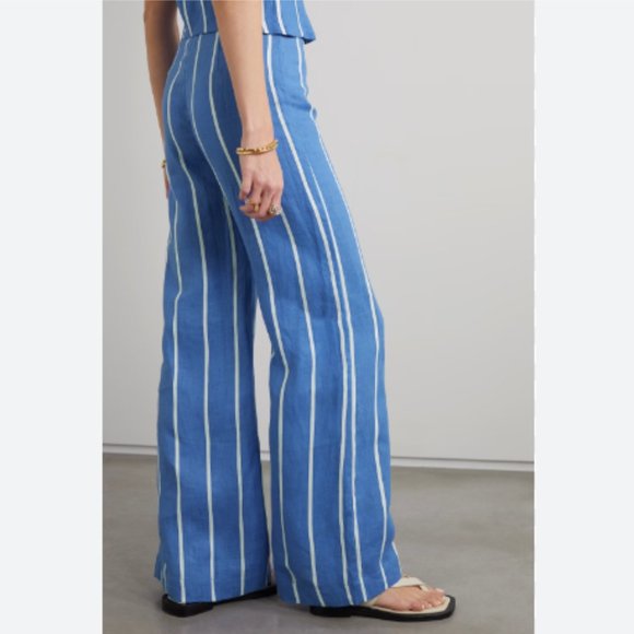 Brand New Faithfull La Plage De Mau Striped Wide-Leg Pants - Picture 4 of 16
